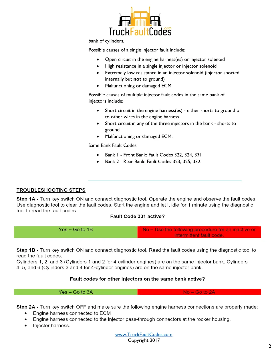 Cummins ISL9 Code 331 Diagnostic Procedure – Fault Code 331 – PDF - preview page 2 of 3