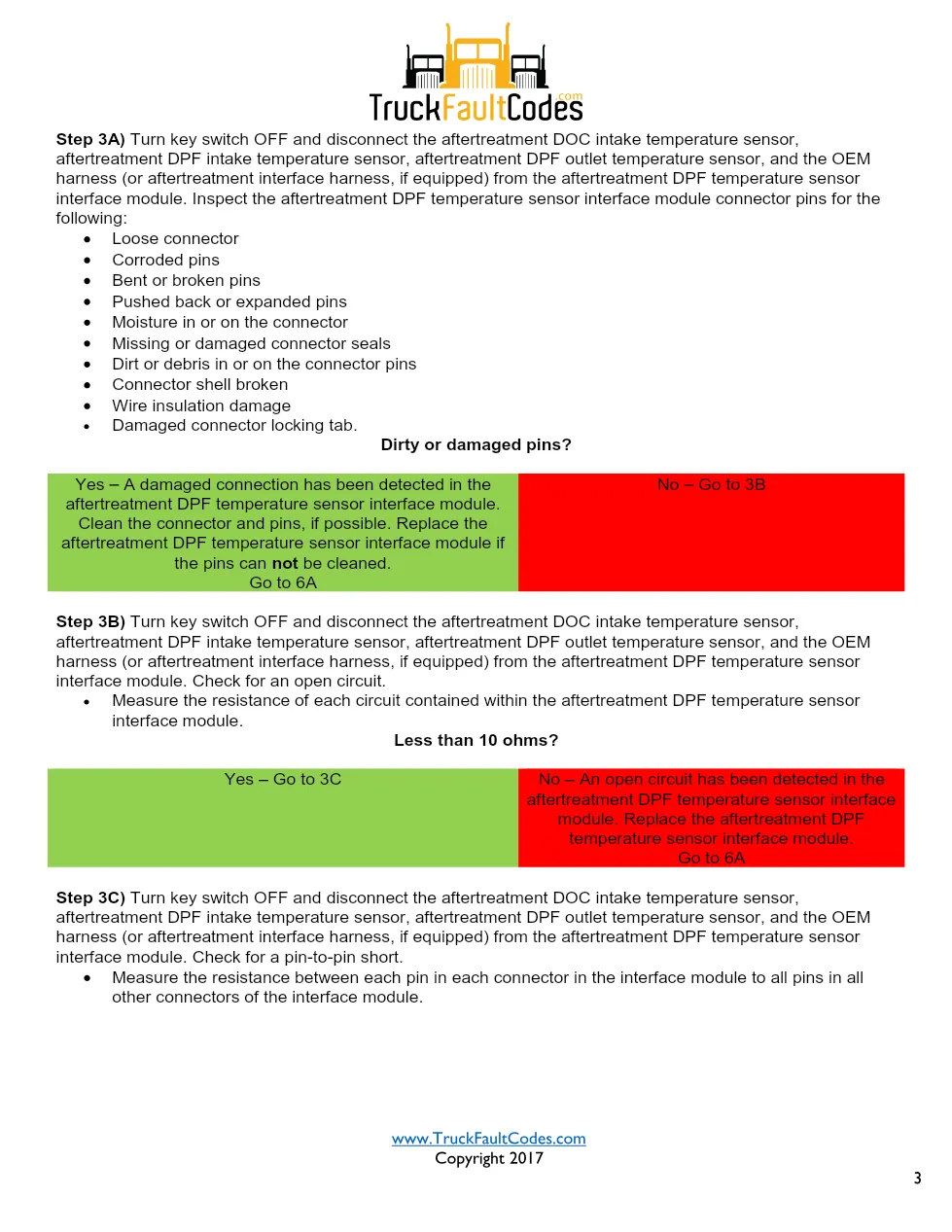 Cummins ISL9 Code 3322 Diagnostic Procedure – Fault Code 3322 - page 3 is available after signing in
