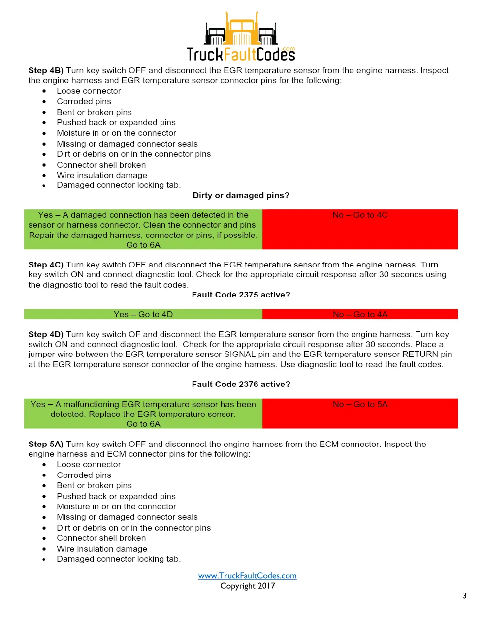 Cummins ISL9 Code 3342 Diagnostic Procedure – Fault Code 3342 - page 3 is available after signing in