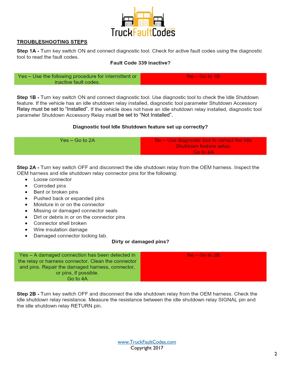 Cummins ISL9 Code 339 Diagnostic Procedure – Fault Code 339 – PDF - preview page 2 of 3