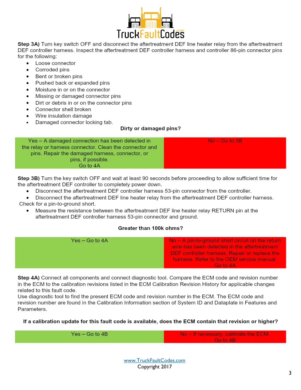 Cummins ISL9 Code 3563 Diagnostic Procedure – Fault Code 3563 - page 3 is available after signing in
