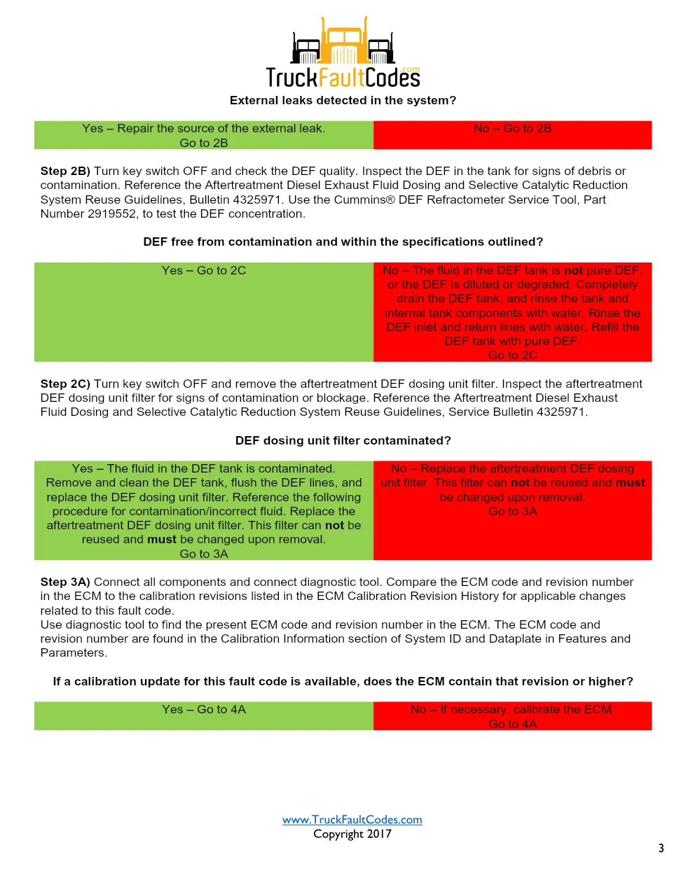 Cummins ISL9 Code 3582 Diagnostic Procedure – Fault Code 3582 - page 3 is available after signing in
