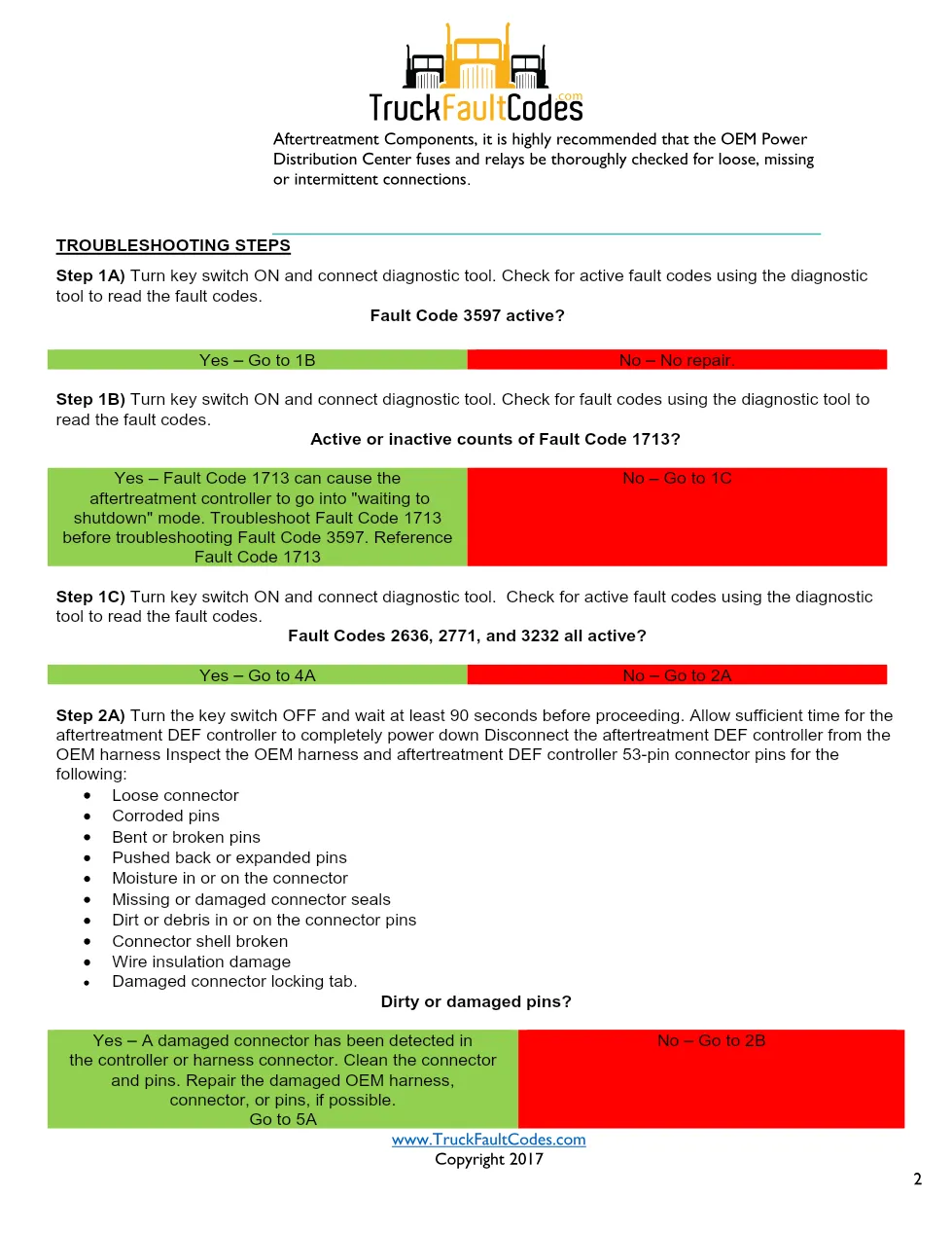 Cummins ISL9 Code 3597 Diagnostic Procedure – Fault Code 3597 - preview page 2 of 3