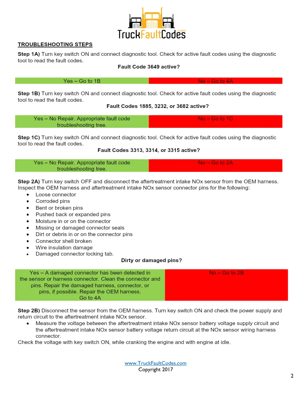 Cummins ISL9 Code 3649 Diagnostic Procedure – Fault Code 3649 - preview page 2 of 3