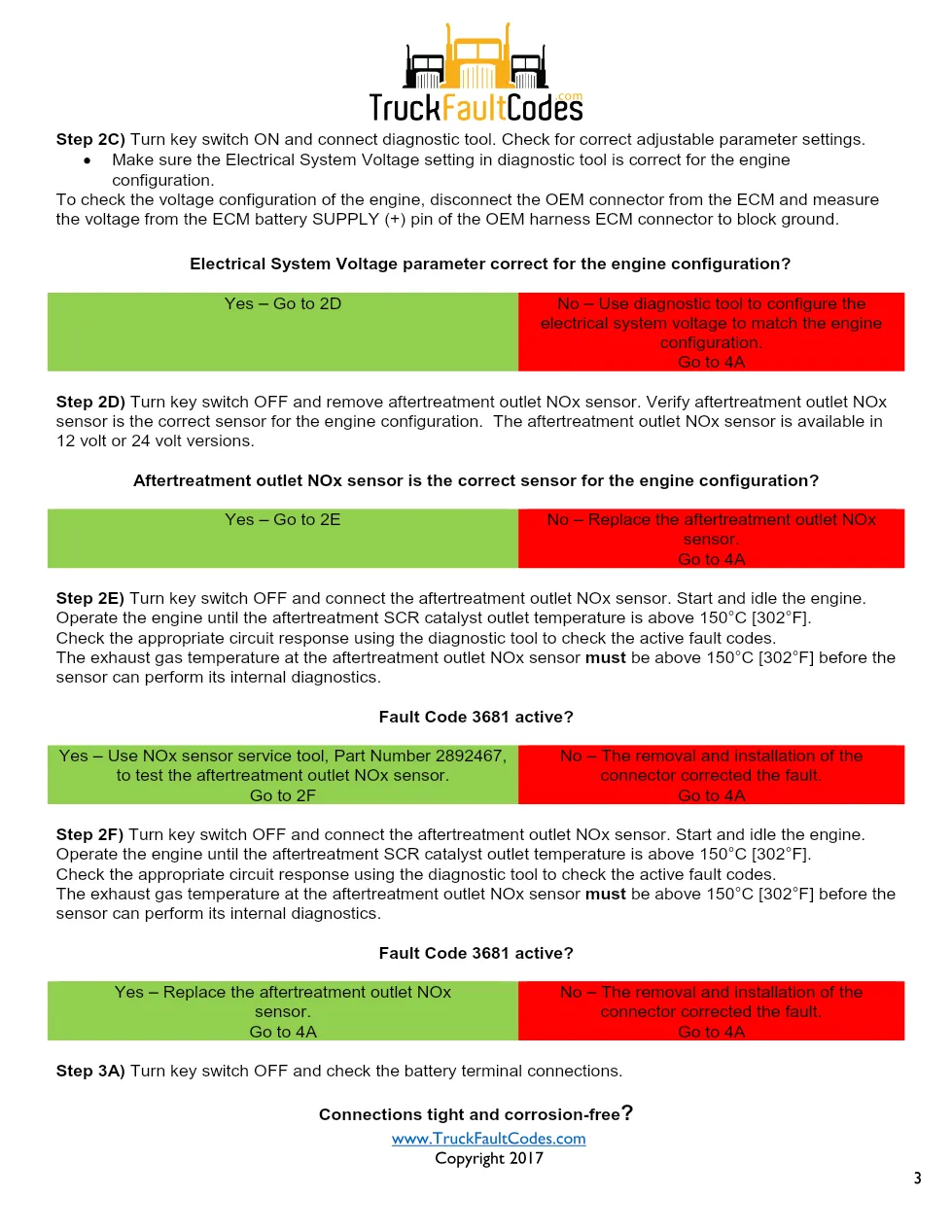 Cummins ISL9 Code 3681 Diagnostic Procedure – Fault Code 3681 - page 3 is available after signing in