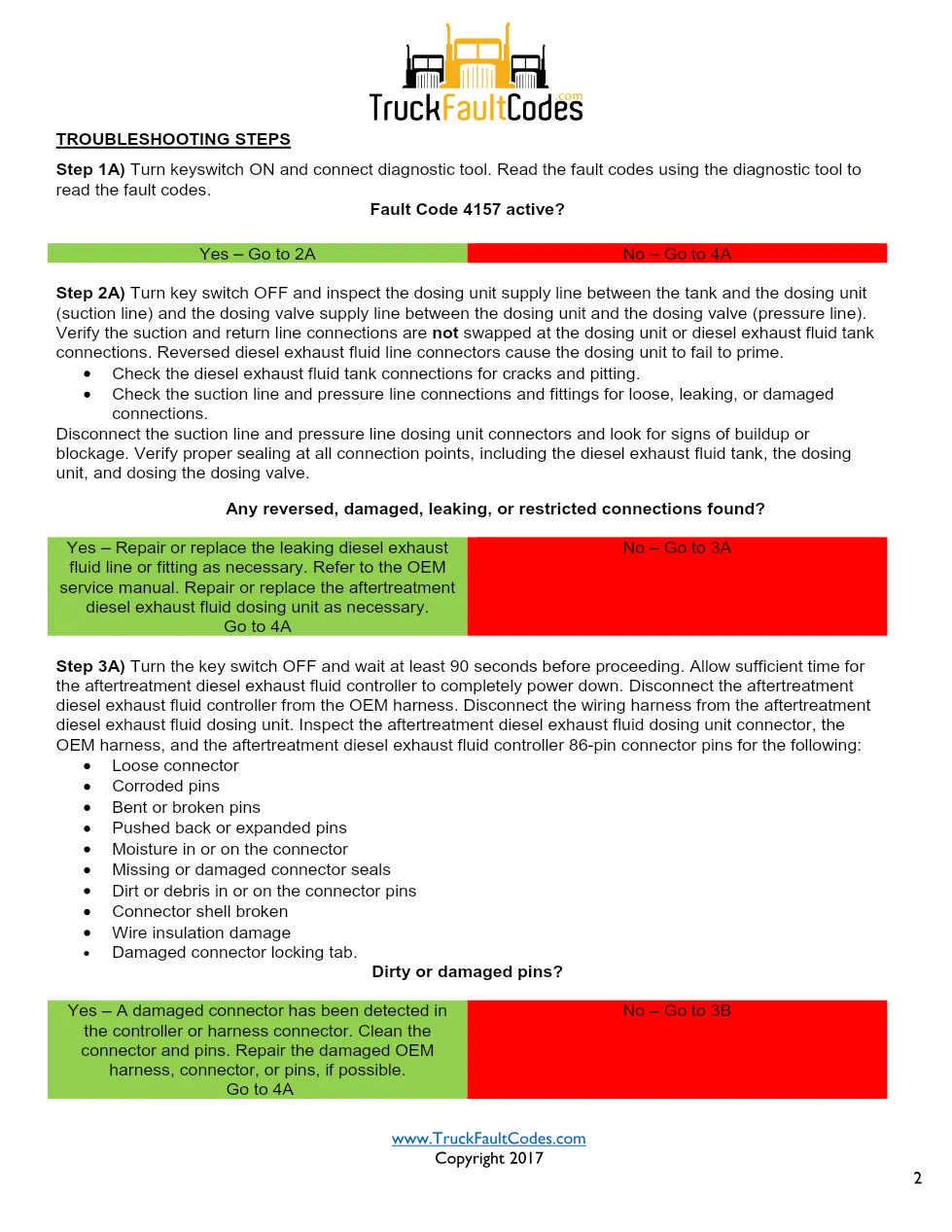 Cummins ISL9 Code 4157 Diagnostic Procedure – Fault Code 4157 - preview page 2 of 3