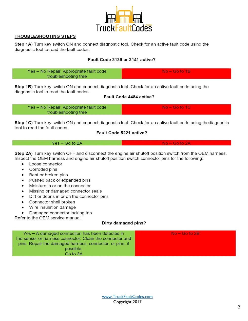 Cummins ISL9 Code 5221 Diagnostic Procedure – Fault Code 5221 - preview page 2 of 3