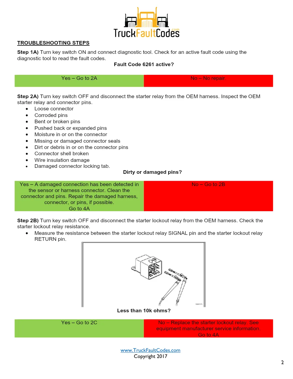 Cummins ISL9 Code 6261 Diagnostic Procedure – Fault Code 6261 - preview page 2 of 3