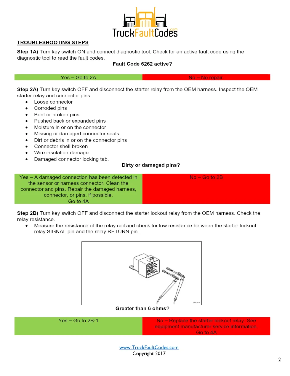 Cummins ISL9 Code 6262 Diagnostic Procedure – Fault Code 6262 - preview page 2 of 3