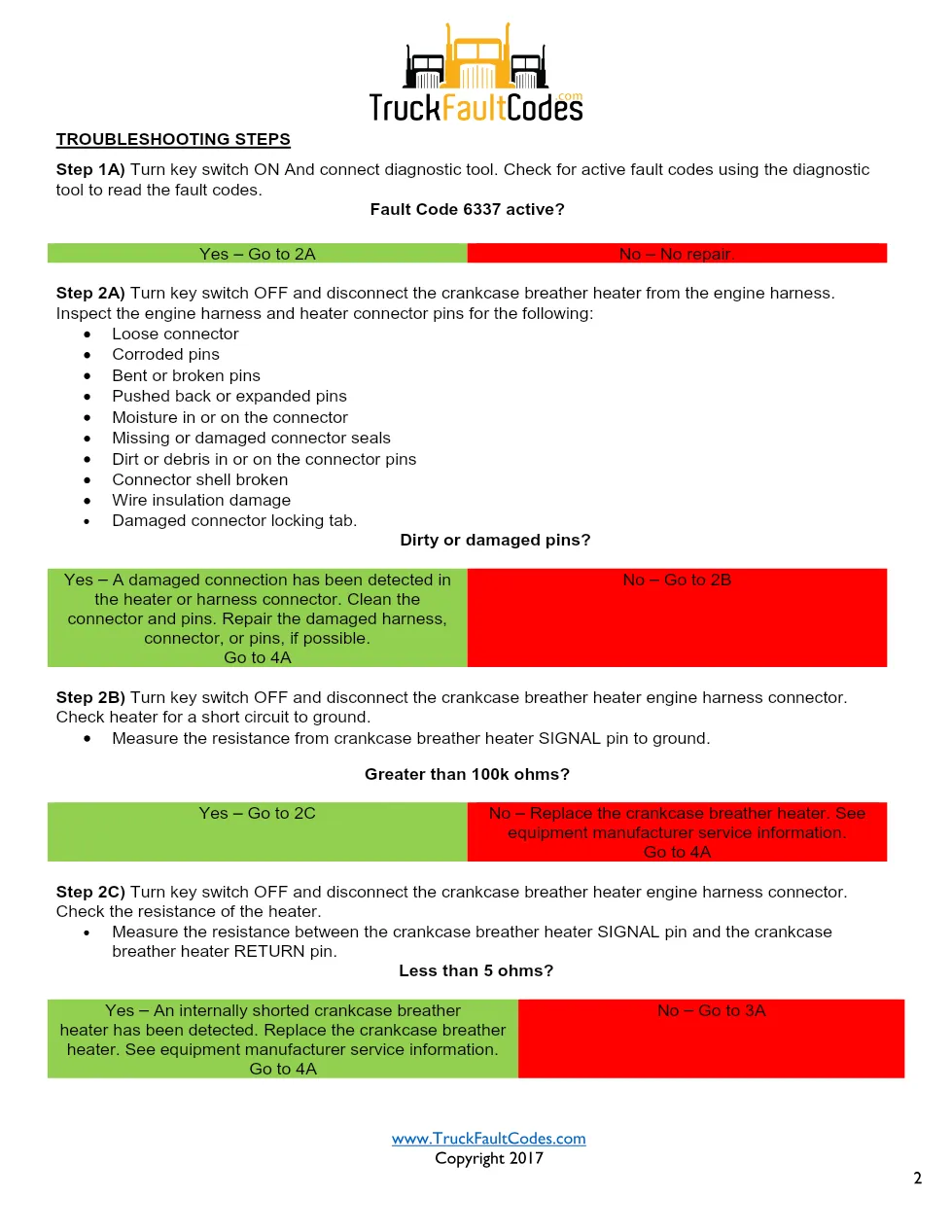 Cummins ISL9 Code 6337 Diagnostic Procedure – Fault Code 6337 - preview page 2 of 3