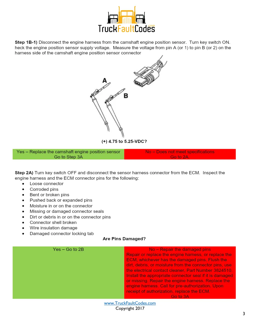 Cummins ISM code 115 — Camshaft Engine Position Sensor Circuit - page 3 is available after signing in
