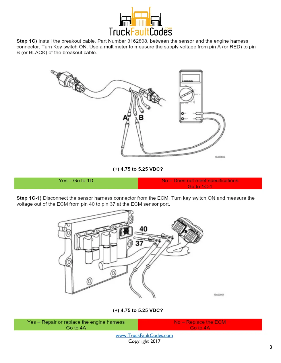 Cummins ISM code 122 — Intake Manifold Pressure Sensor Circuit - page 3 is available after signing in