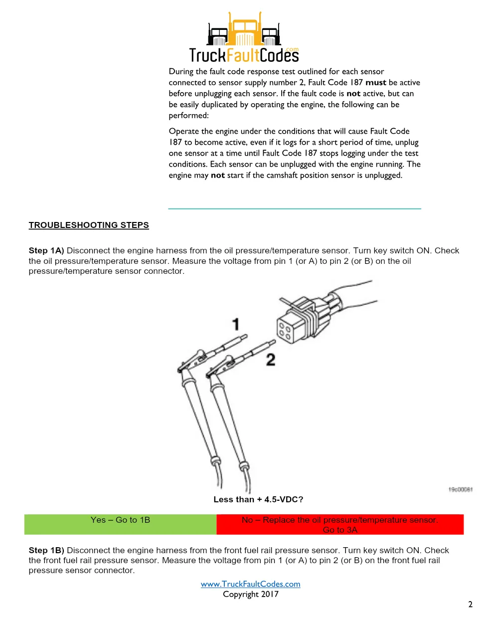 Cummins ISM Code 187 Sensor 5-Volt Supply Circuit Low — PID S232 - preview page 2 of 6
