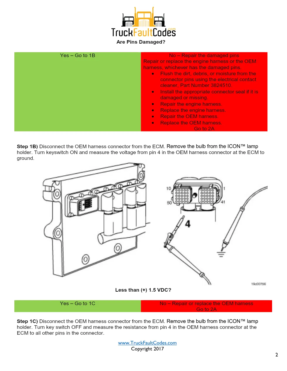 Cummins ISM Code 198 ICON Lamp Circuit Short to Battery — PID - preview page 2 of 3