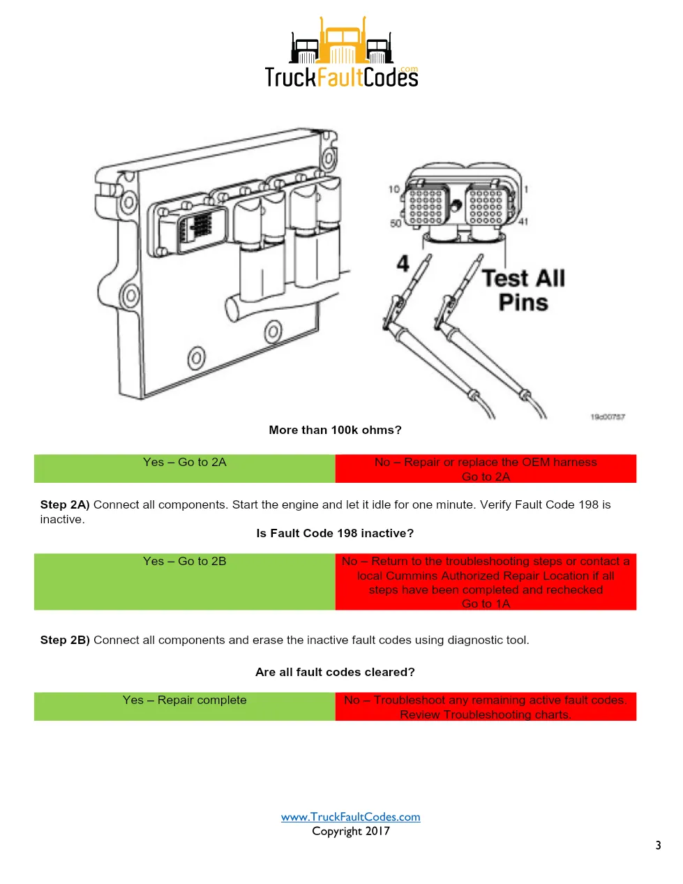 Cummins ISM Code 198 ICON Lamp Circuit Short to Battery — PID - page 3 is available after signing in