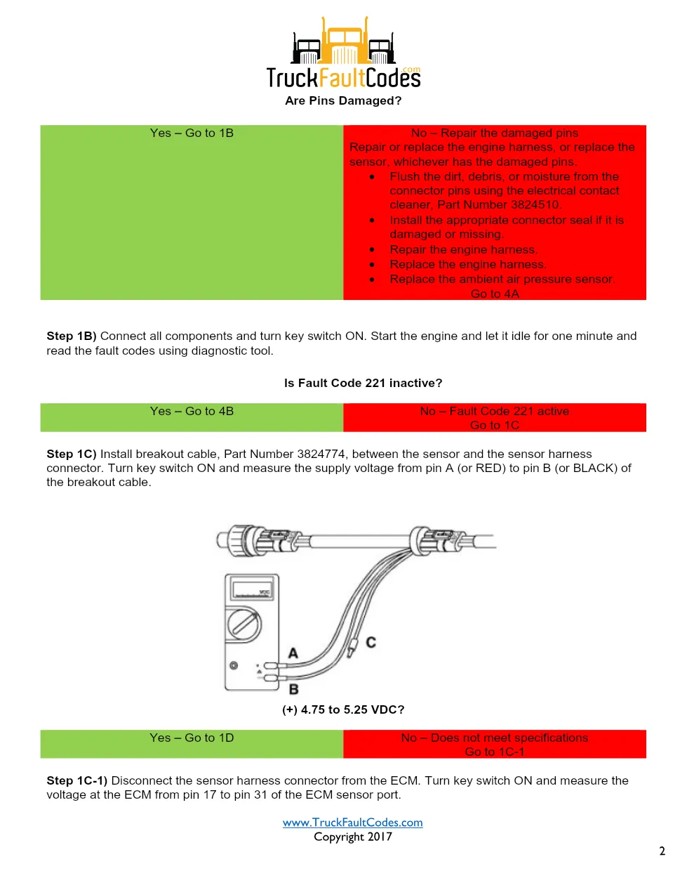Cummins ISM Code 221 Ambient Air Pressure Sensor Circuit Low - preview page 2 of 6