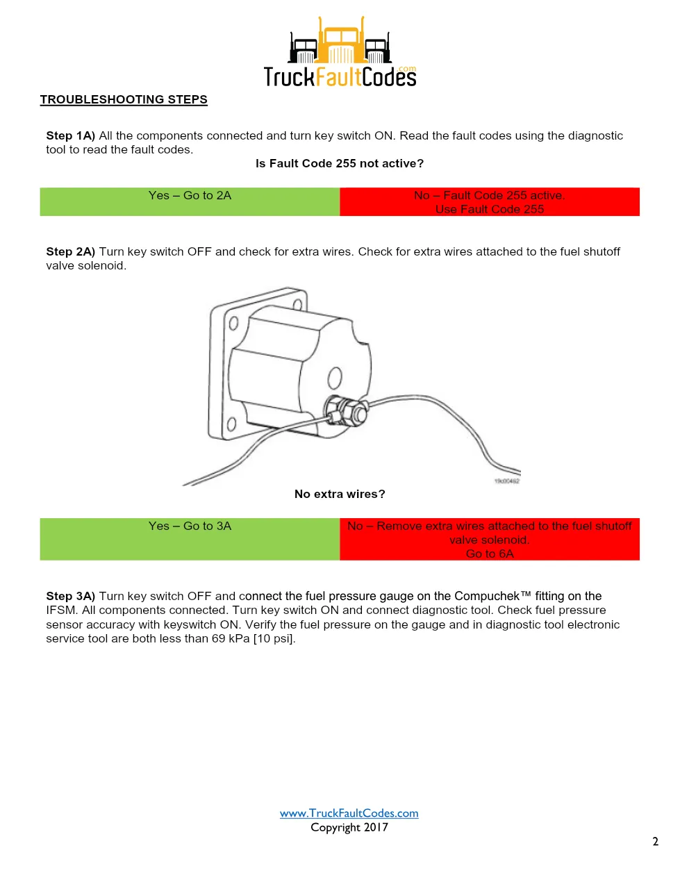 Cummins ISM Code 259 Fault — Fuel Shutoff Valve Troubleshooting - preview page 2 of 5