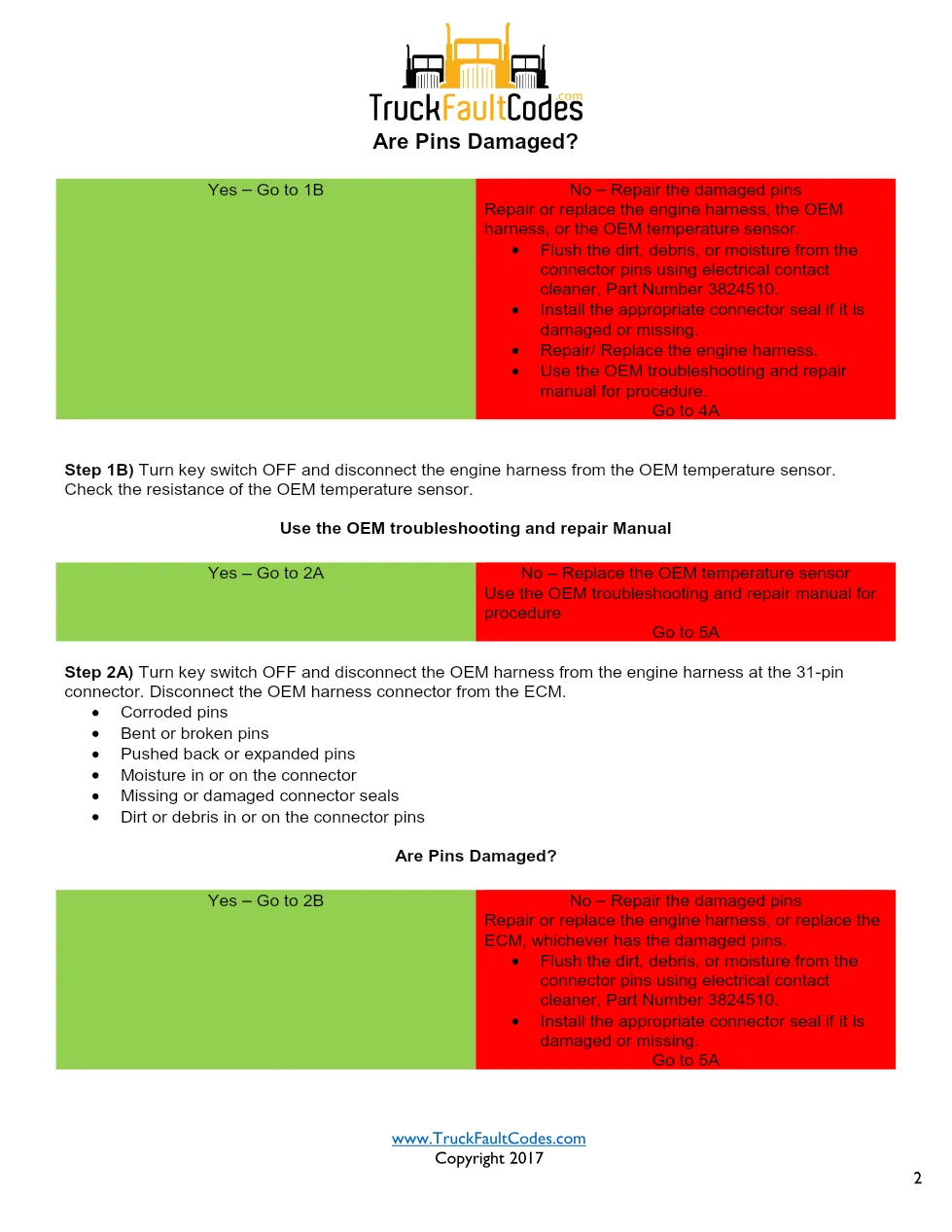 Cummins ISM Code 293 Fault — Oem Temperature Sensor Circuit - preview page 2 of 6