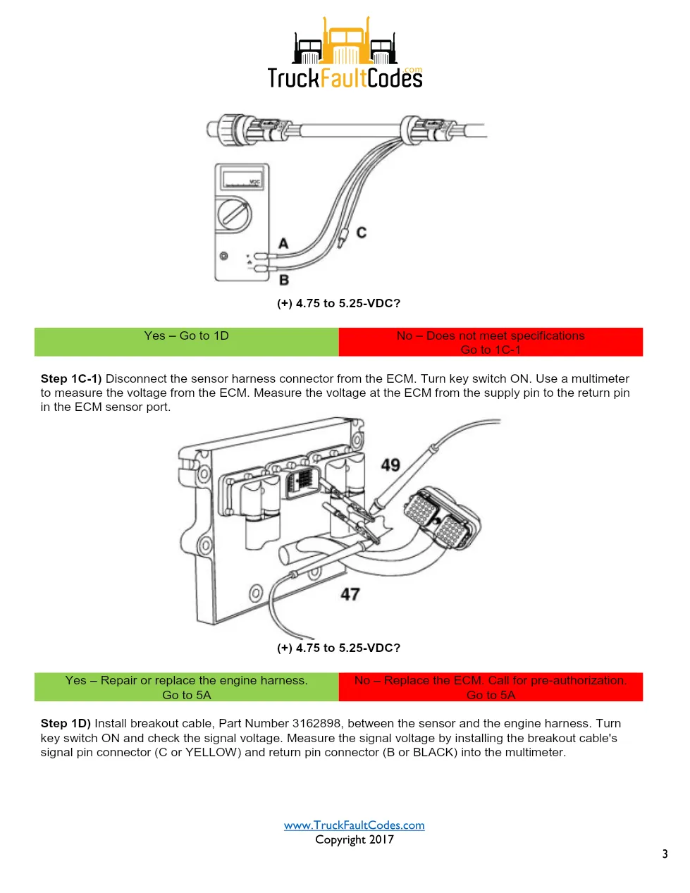 Cummins ISM Code 297 Fault — Oem Pressure Sensor Circuit – Guide - page 3 is available after signing in