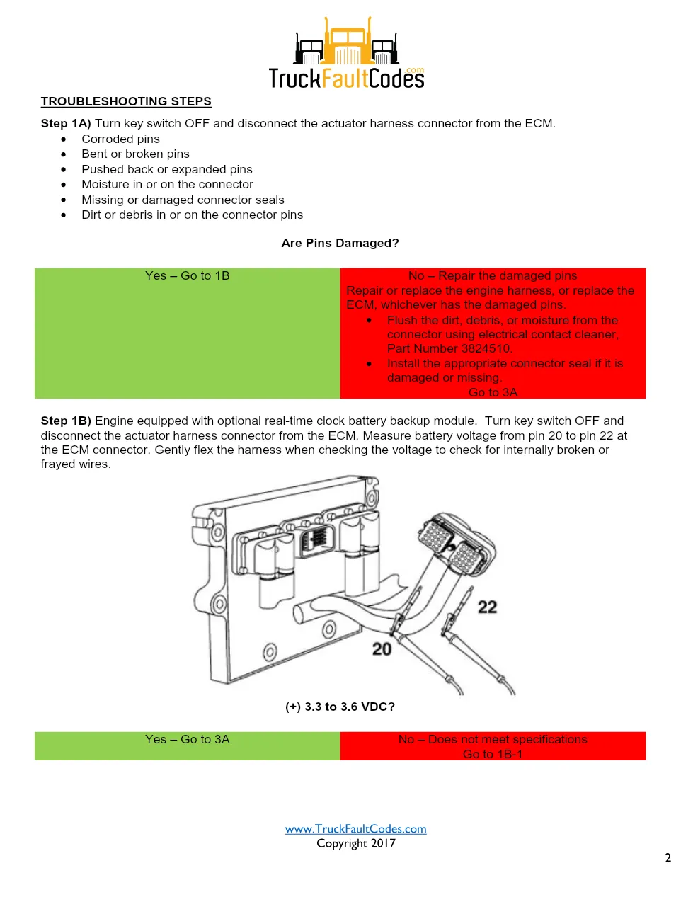 Cummins ISM Code 319 Fault — Real-Time Clock Power Circuit - preview page 2 of 6