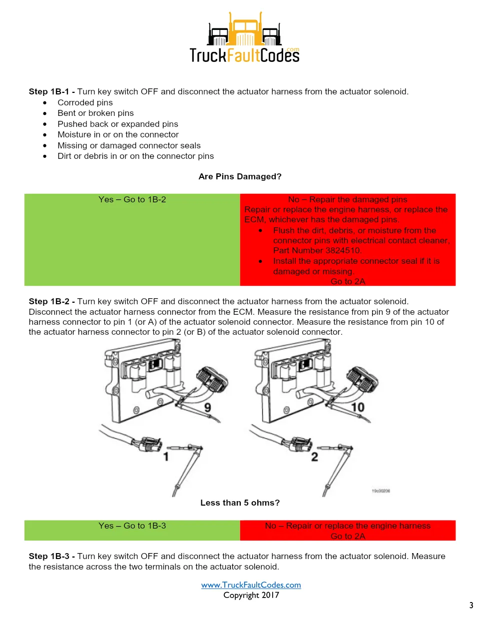 Cummins ISM code 378 Actuator circuit DTC troubleshooting manual - page 3 is available after signing in