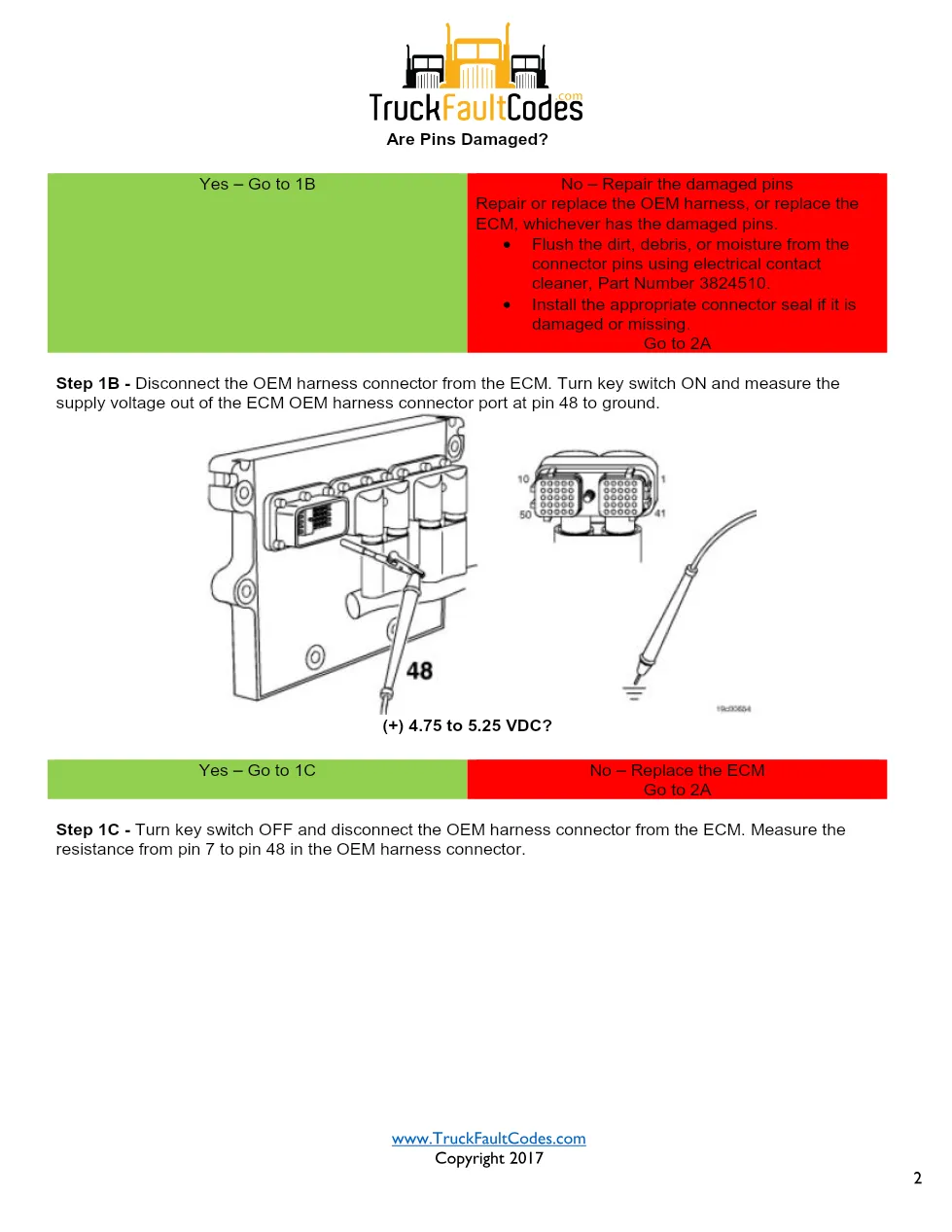 Cummins ISM Code 387 Fault — Throttle Voltage Supply – Official - preview page 2 of 4