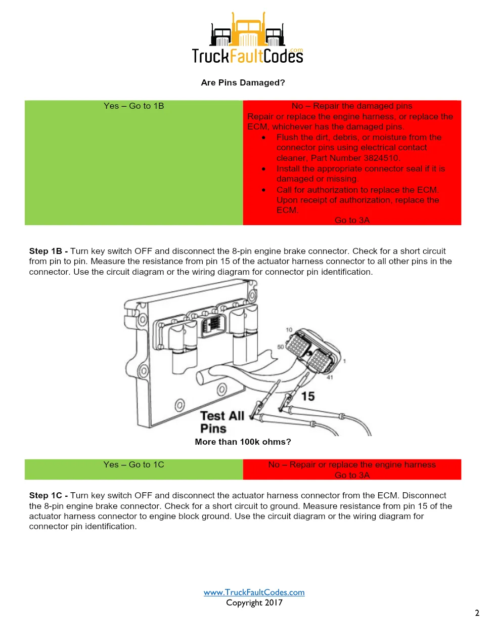 Cummins ISM code 393 Engine brake supply circuit DTC – Official - preview page 2 of 5