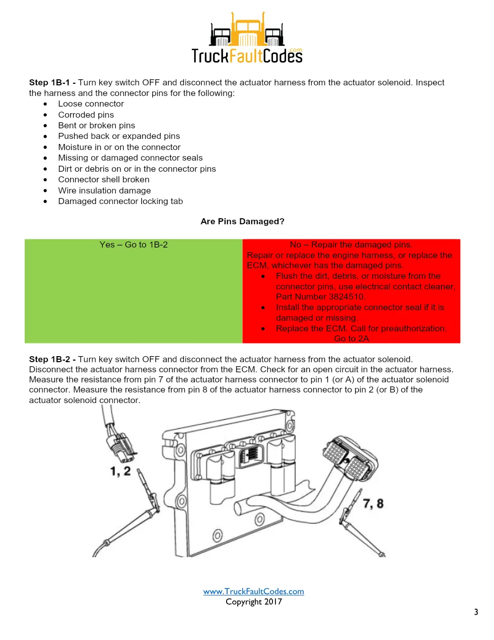 Cummins ISM code 394 Actuator circuit DTC troubleshooting manual - page 3 is available after signing in