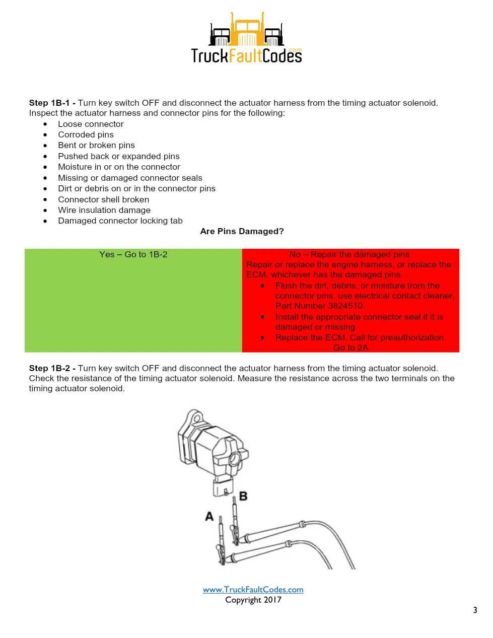Cummins ISM code 395 Actuator circuit DTC troubleshooting manual - page 3 is available after signing in