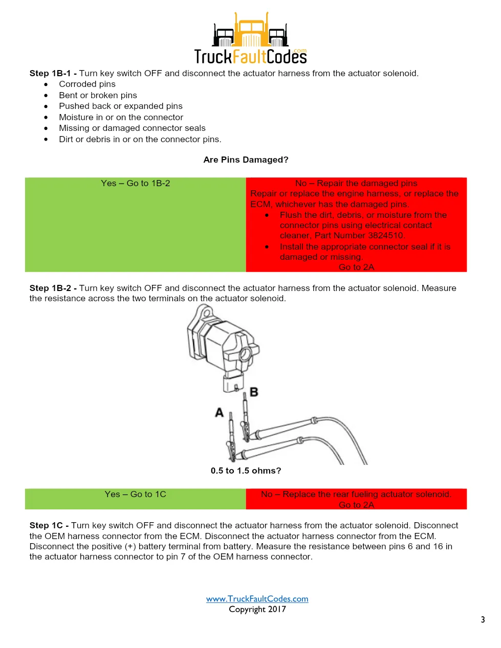 Cummins ISM code 397 Actuator circuit DTC troubleshooting manual - page 3 is available after signing in