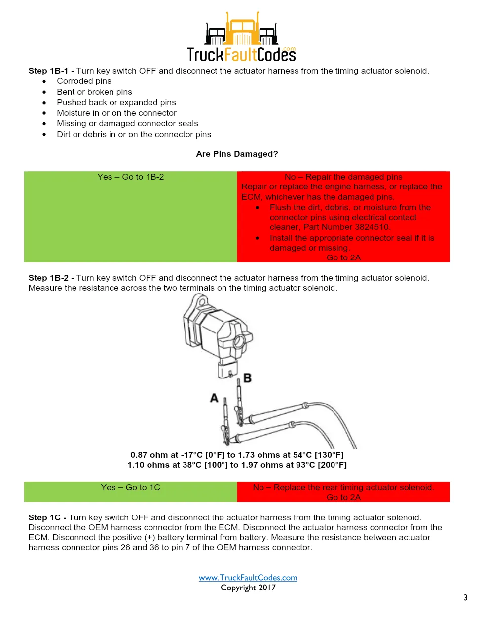 Cummins ISM code 399 Actuator circuit DTC troubleshooting manual - page 3 is available after signing in