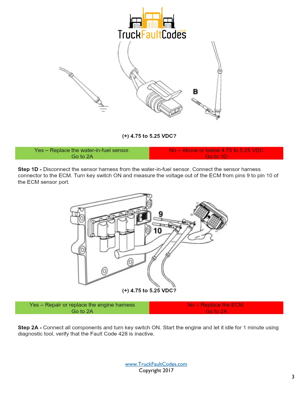 Cummins ISM code 428 Water-in-fuel (WIF) sensor circuit DTC - page 3 is available after signing in
