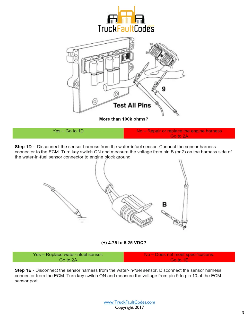 Cummins ISM code 429 Water-in-fuel (WIF) sensor circuit DTC - page 3 is available after signing in