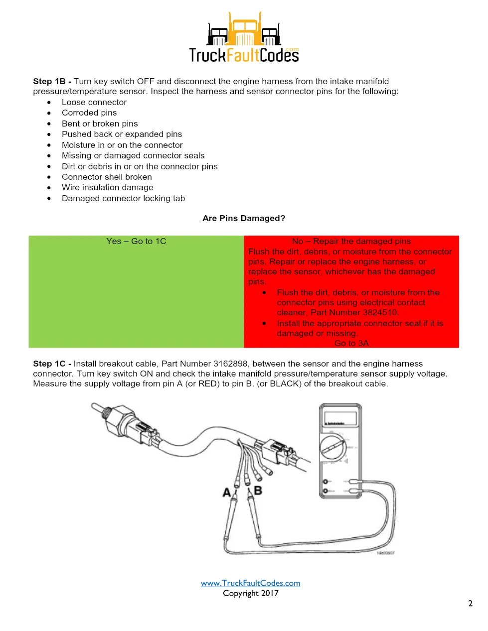 Cummins ISM code 433 Intake manifold pressure circuit DTC – Guide - preview page 2 of 6