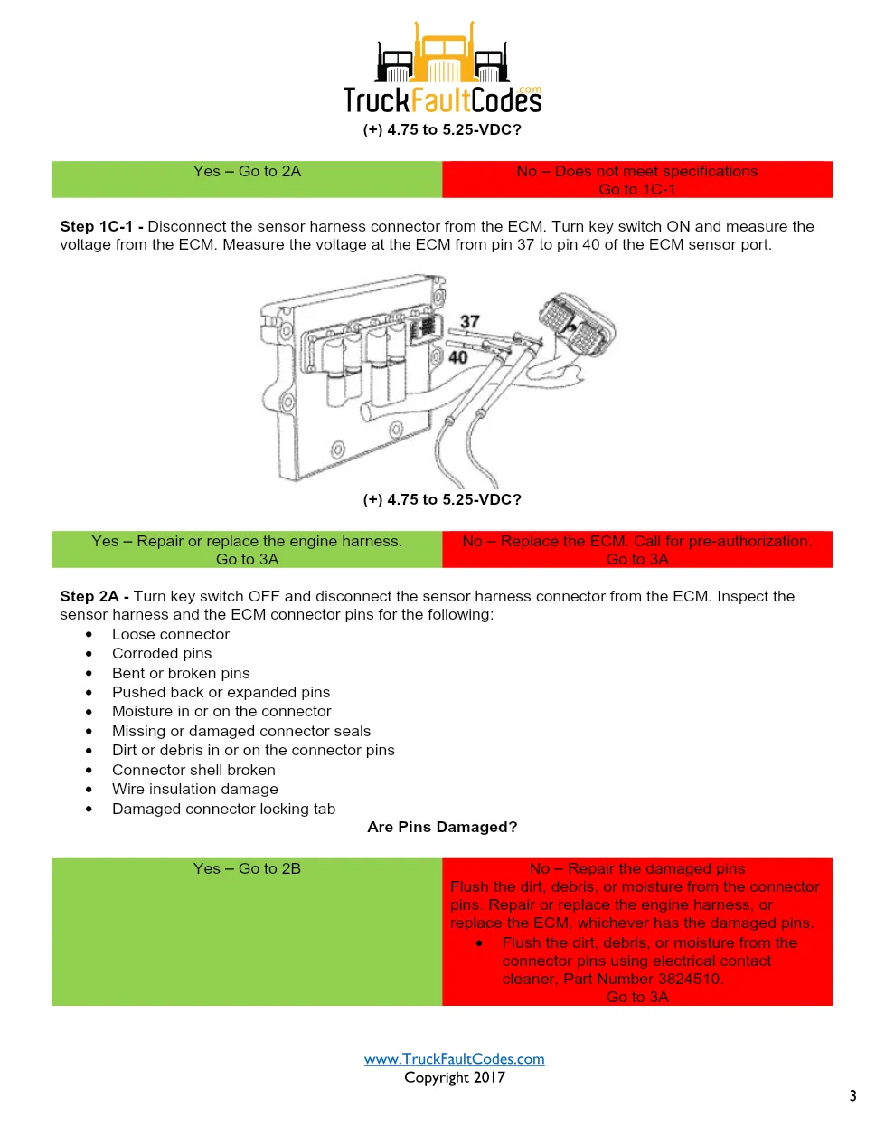 Cummins ISM code 433 Intake manifold pressure circuit DTC – Guide - page 3 is available after signing in