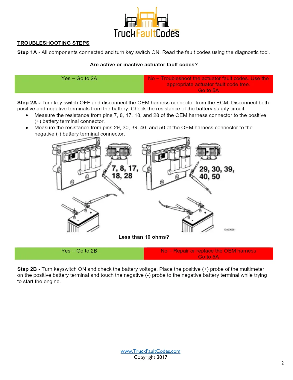 Cummins ISM code 434 Unswitched battery supply circuit DTC - preview page 2 of 6