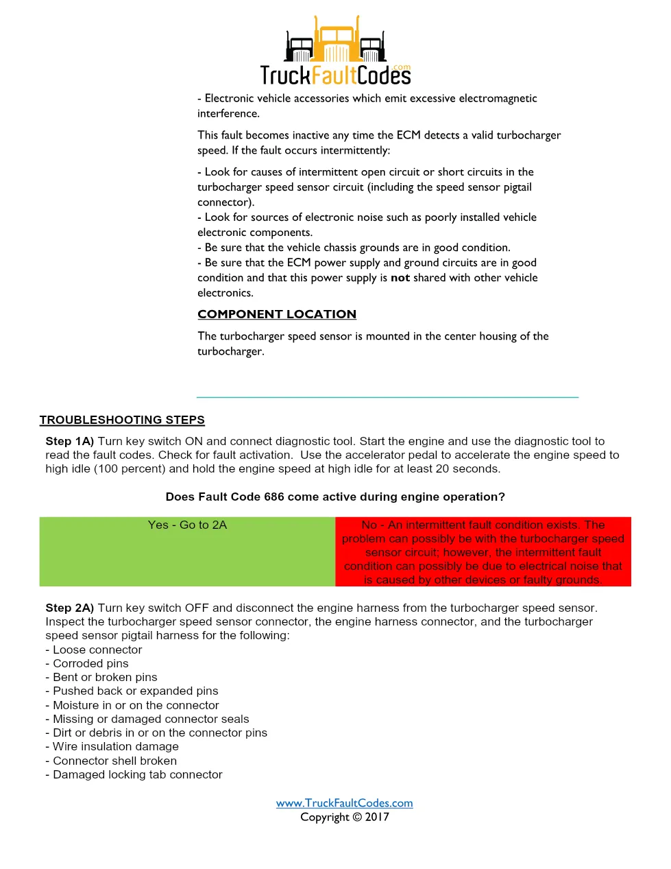 Cummins ISM code 686 — Lamp: Amber Turbocharger 1 Speed – Data - preview page 2 of 6