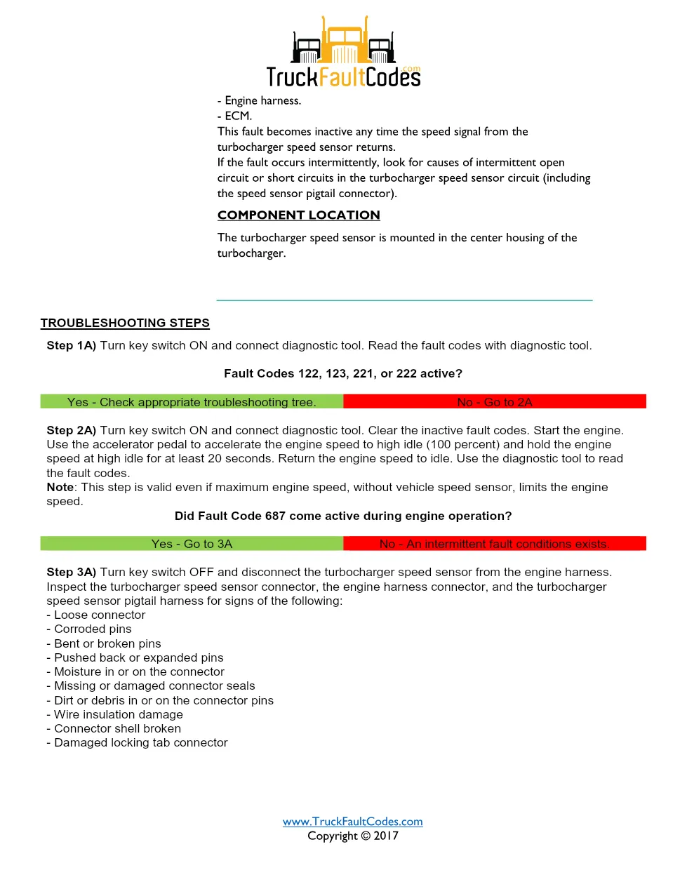 Cummins ISM code 687 — Lamp: Amber Turbocharger 1 Speed – Data - preview page 2 of 6