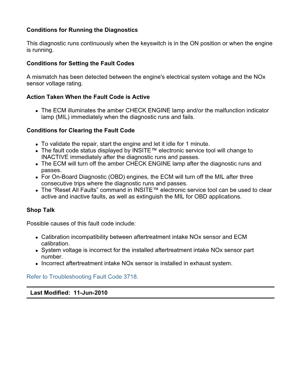 Cummins ISX code 3718 — Aftertreatment Intake NOx calibration DTC - preview page 2 of 6