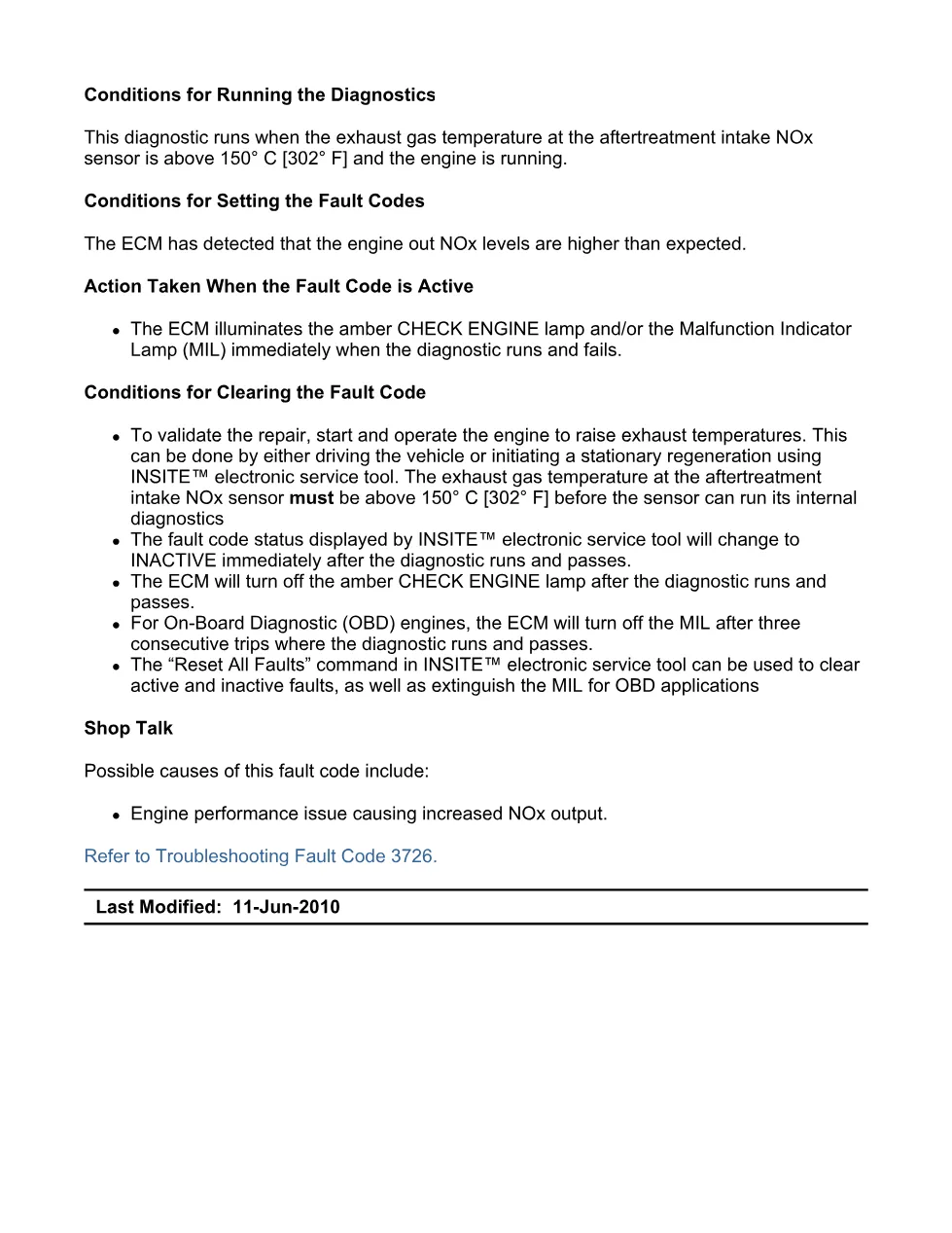 Cummins ISX code 3726 — Aftertreatment Intake NOx above range DTC - preview page 2 of 6