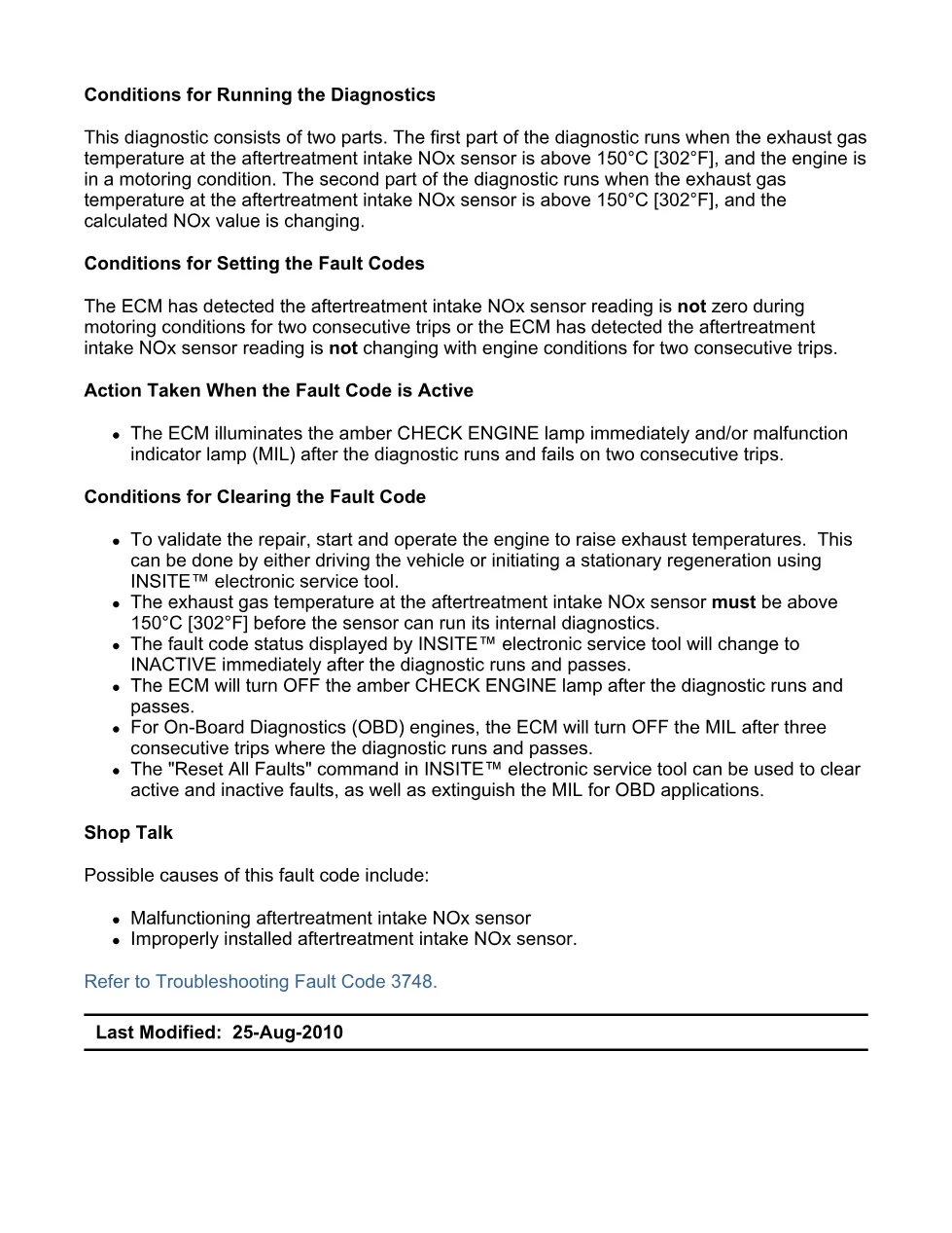 Cummins ISX code 3748 — Aftertreatment Intake NOx drifted high - preview page 2 of 6
