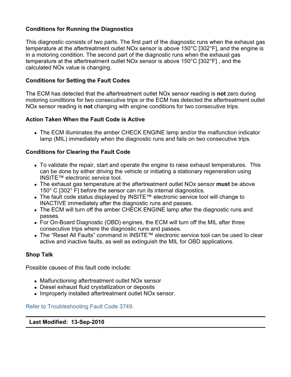 Cummins ISX code 3749 — Aftertreatment Outlet NOx drifted high - preview page 2 of 6