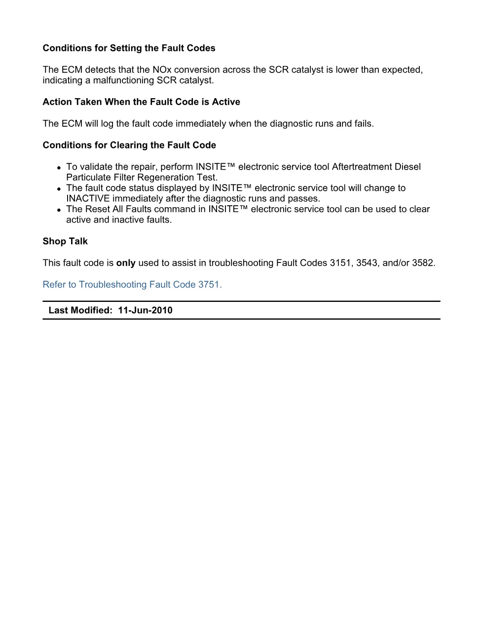 Cummins ISX code 3751 — Aftertreatment SCR Catalyst fault DTC - preview page 2 of 6