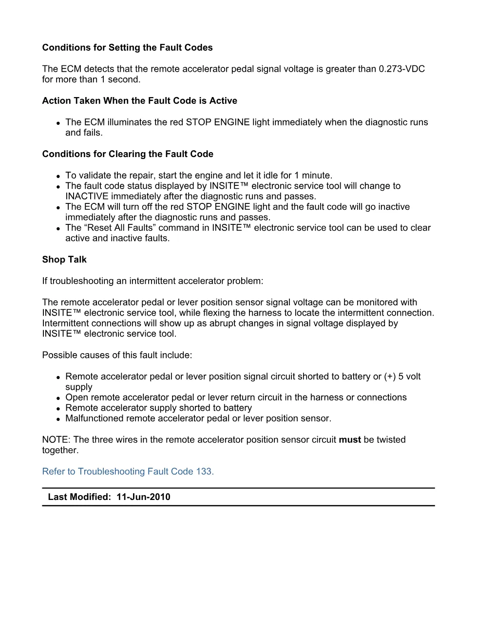 Cummins ISX11.9 code 133: Remote Accelerator Pedal or Lever – PDF - preview page 2 of 6