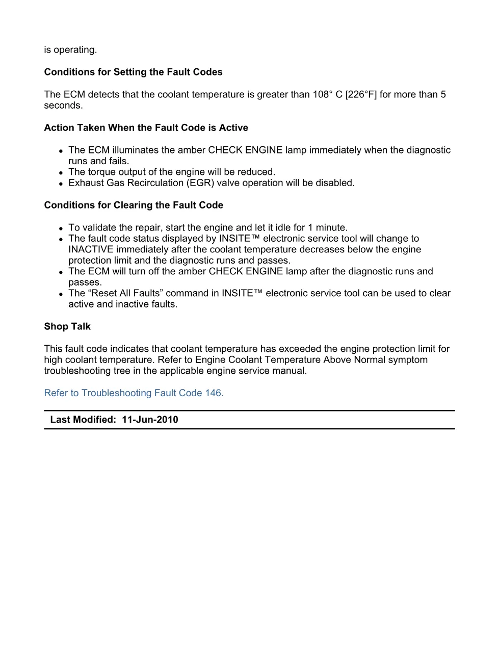 Cummins ISX11.9 code 146 — Engine Coolant Temperature diagnostic, - preview page 2 of 6