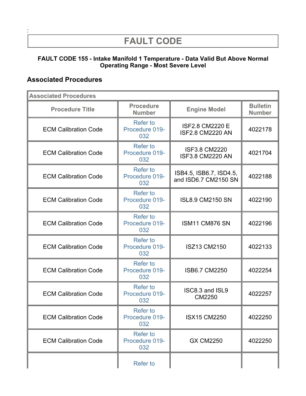 Cummins ISX11.9 code 155: Intake Manifold 1 Temperature (SPN 105 - page 3 is available after signing in