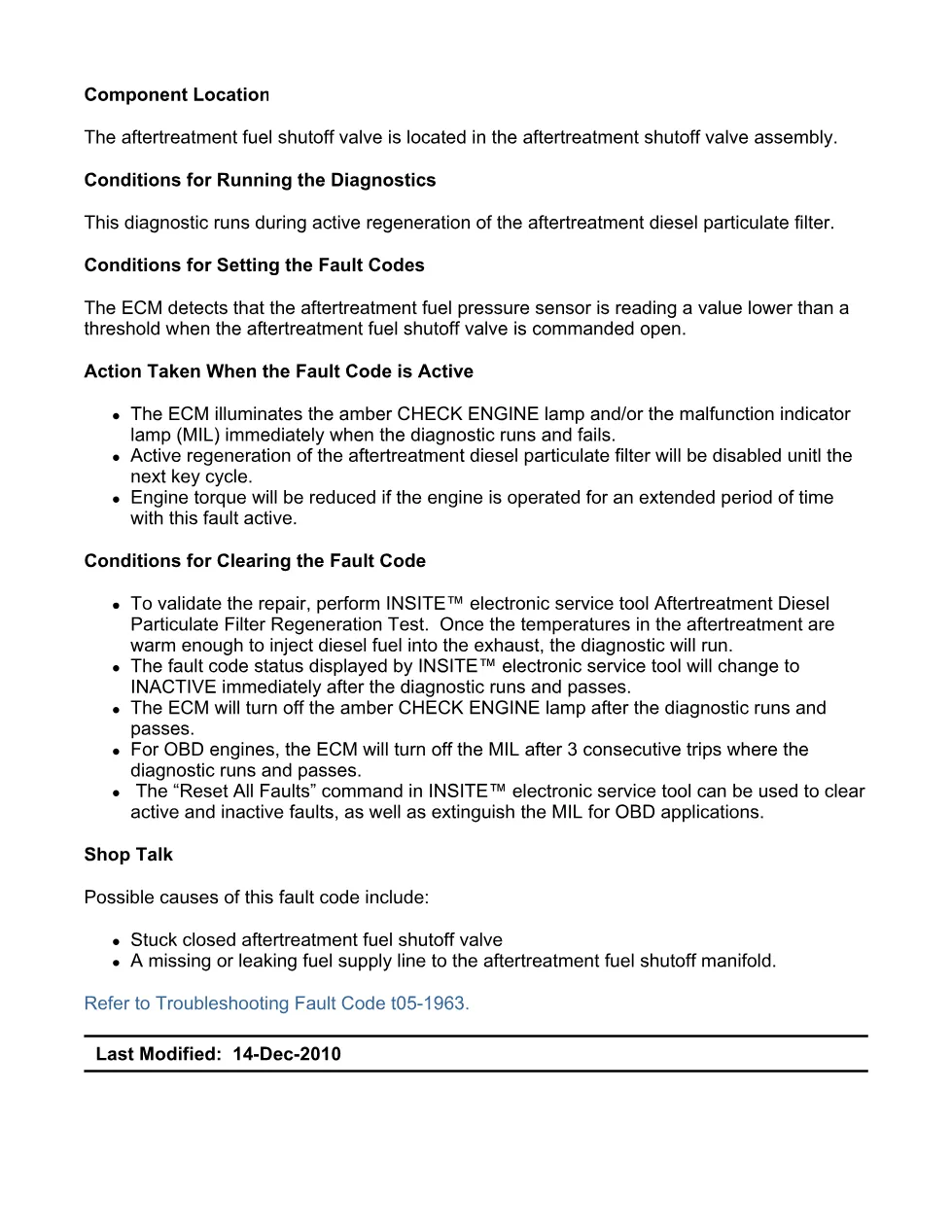 Cummins ISX11.9 code 1963 — aftertreatment fuel shutoff valve - preview page 2 of 6