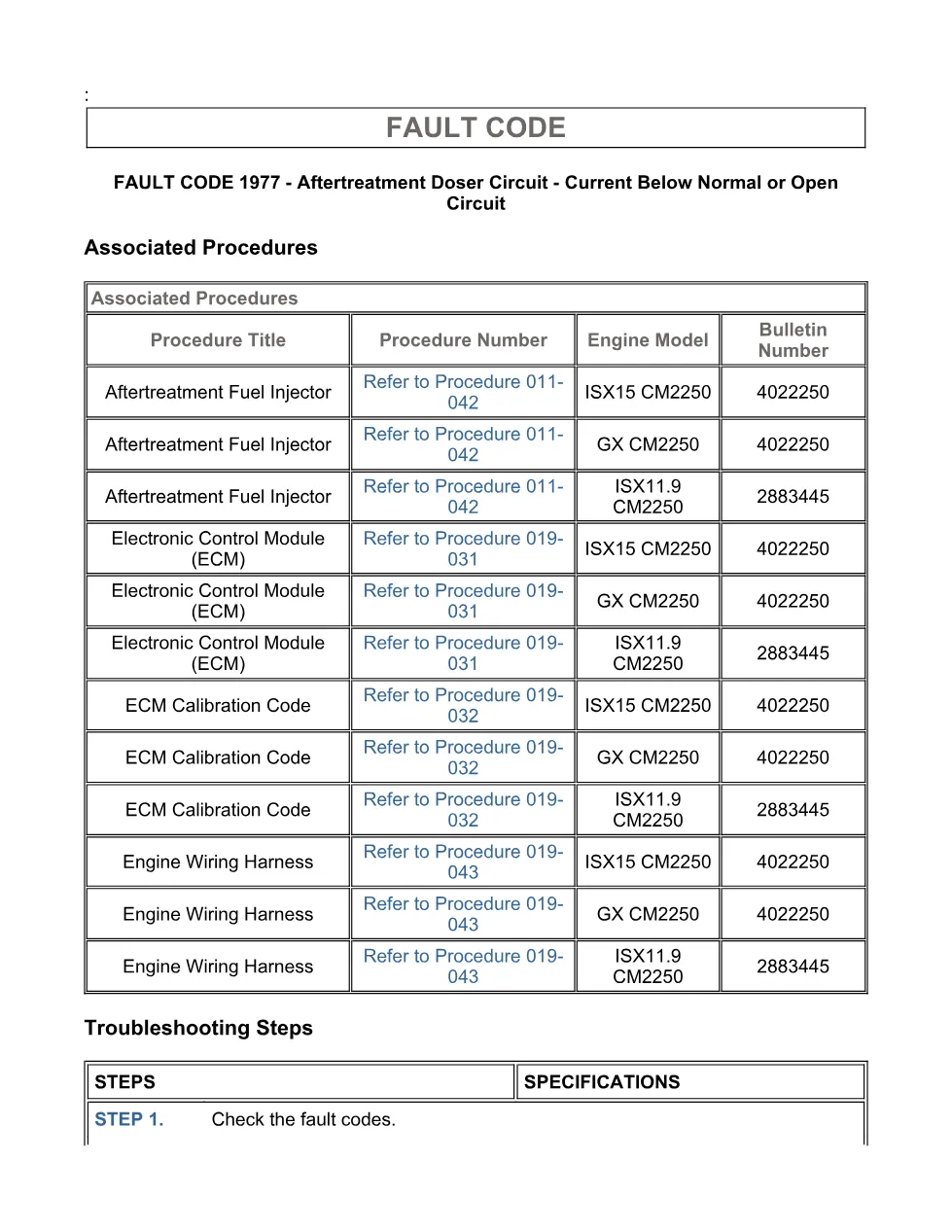 Cummins ISX11.9 code 1977 — aftertreatment doser circuit open - page 3 is available after signing in