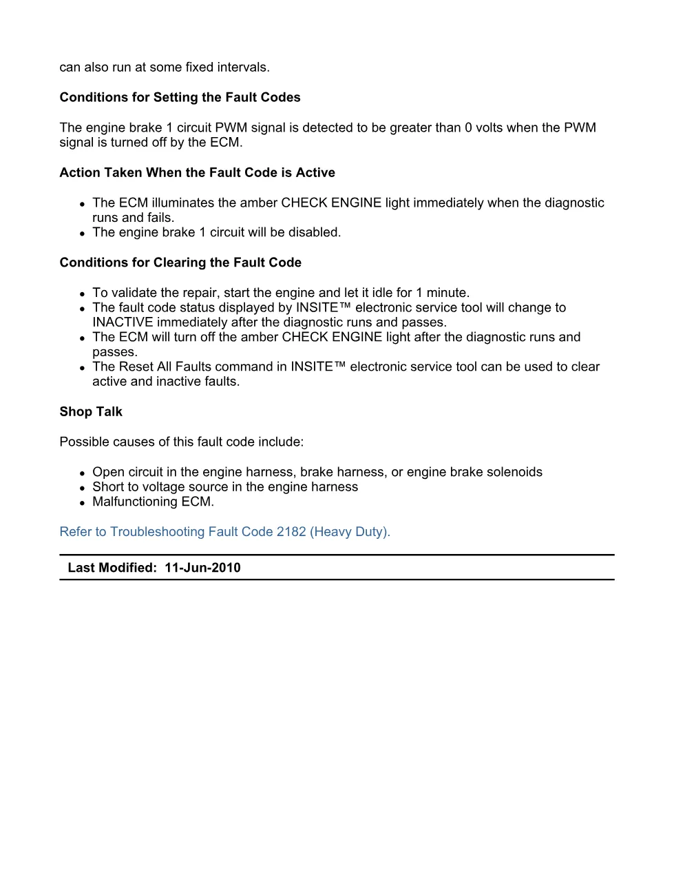 Cummins ISX11.9 code 2182 — engine brake actuator driver 1 high - page 3 is available after signing in