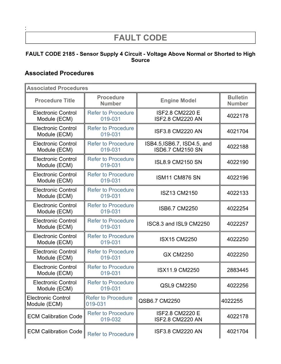 Cummins ISX11.9 code 2185 — sensor supply 4 circuit high voltage - page 3 is available after signing in